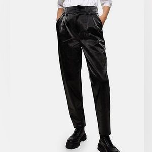 NWT Topshop Black Snake Textured Faux Leather Pants Size 8